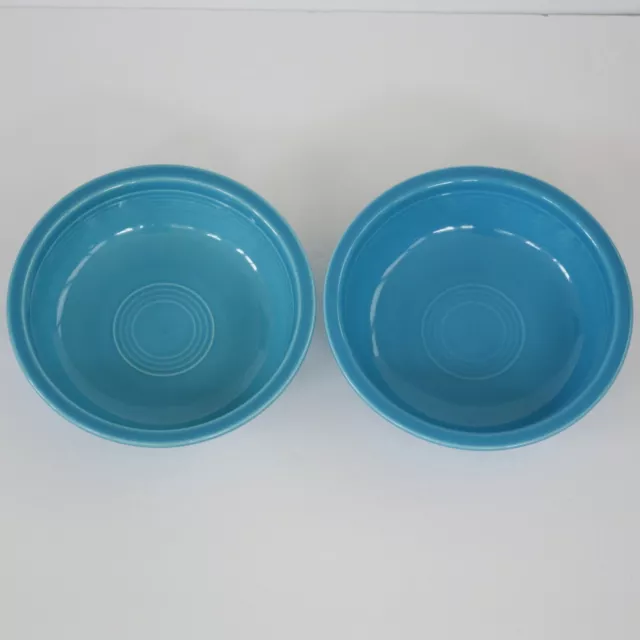 Fiesta Peacock Blue Soup Cereal Bowls Fiestaware Homer Laughlin USA Set of 2