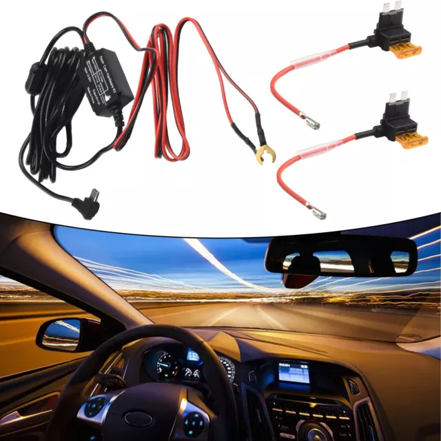 EUKI Dash Cam Hardwire Kit, Acc Hard Wire Car Camera Charger Cable Kit 12V-  24V to 5V Car Dash Camera Charger Power Cord with Battery Drain