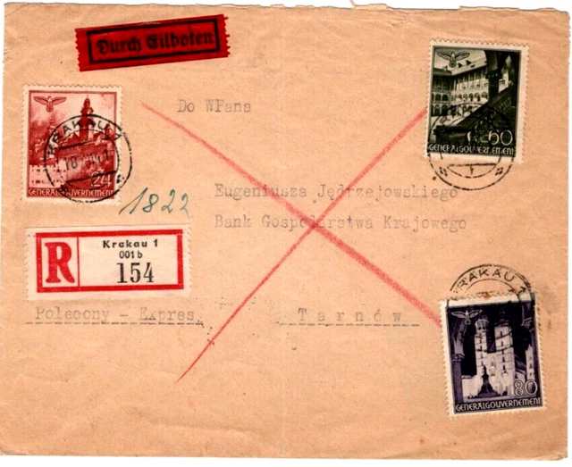 DR/GG  R -E -Brief KRAKAU - TARNÒW  m. 45+49+50 , 18 - XII - 41