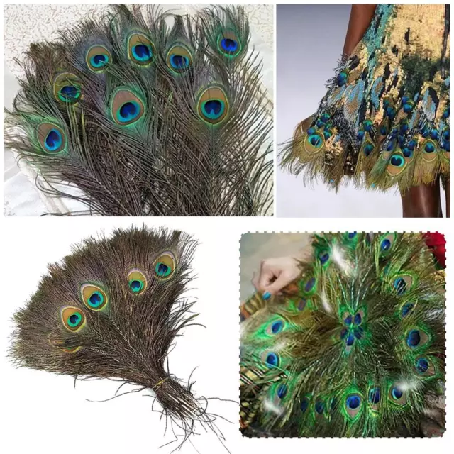 20/50x Real Peacock Eye Feathers For DIY Crafts, Wedding Decoration Plumes Hot