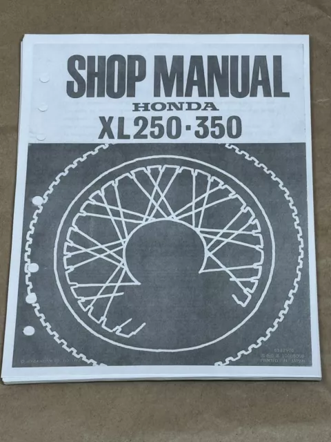 3 Hole Factory Service Shop Repair Manual 1972-77 Honda XL250 XL350 XL 250 350