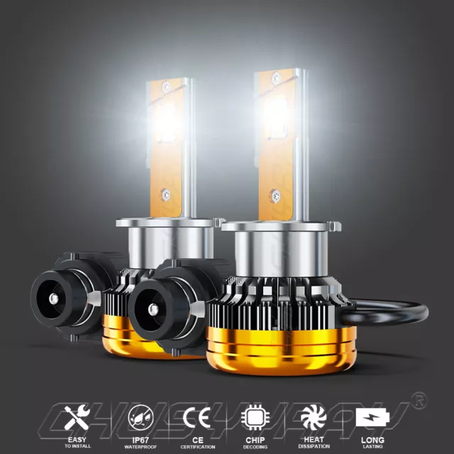 One Pair 90W 9000LM Bright LED Headlights D2S D2R White Replace