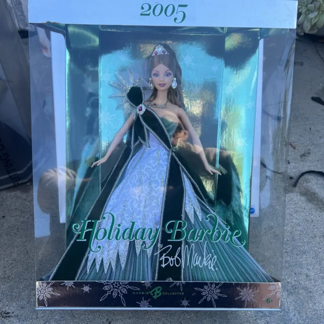 Holiday Barbie Collector Doll Bob Mackie Green Dress #H8583 2005 Mattel NRFB