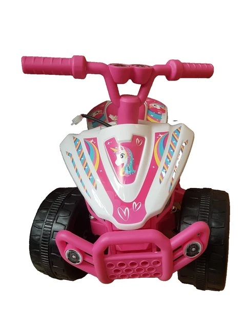 EVO 6V Unicorn Dreams Pink & White Quad Bike - Battery Operated, Lights, Sounds