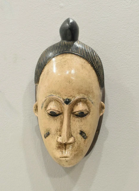 African Mask Wood Crest Baule Tribe Mask