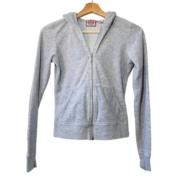 Y2K Juicy Couture Gray Velour Track Jacket Womens Small