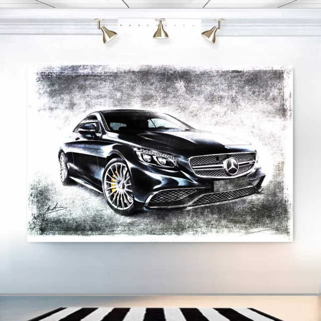 Leinwand Bild Auto AMG Sportwagen Wandbilder XXL Abstrakt  Max. 150x100x4cm 2053