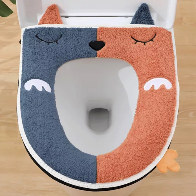 Bathroom Soft Winter Toilet Seat Washable Warmer Mat Cover Pad Cushion Plush/AU