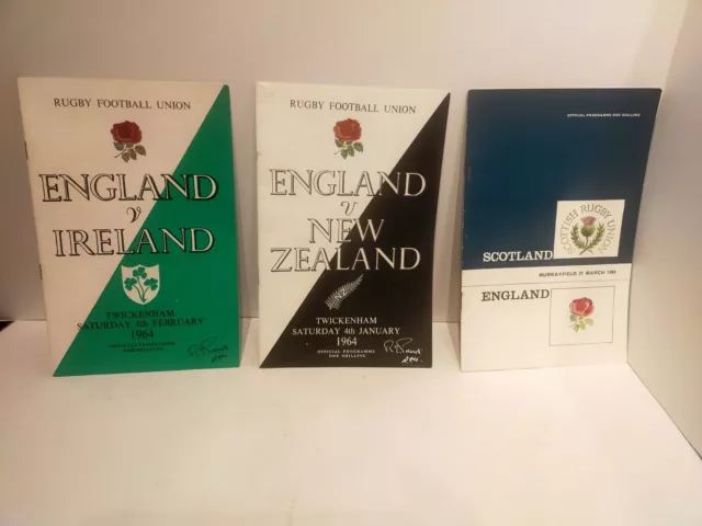 England Rugby Union Programme 1964 Ireland NZ Scotland