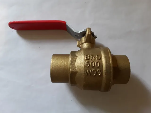 Plumbing Parts 1 1/2" Ball Valve Brass Shut Off 1/4 Turn Solder Joint Isolation