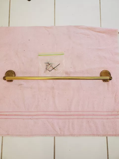 Gatco 24" Brass Towel Bar. Used (great condition) Conceled Mounting hardware inc