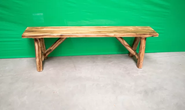 Northern Torched Cedar Log 5 Foot Bench - Solid Wood/Free Shipping/Made in USA