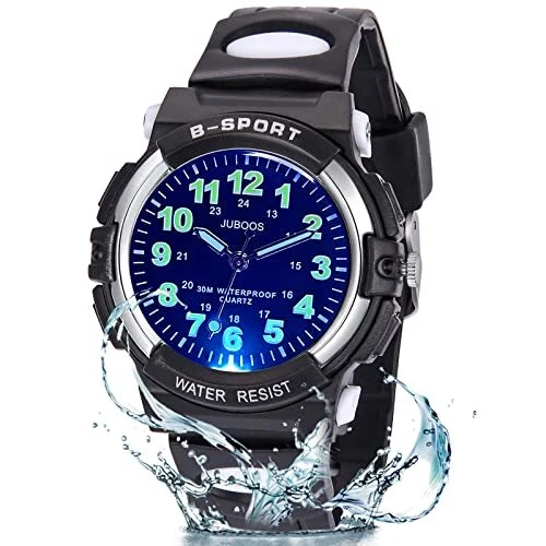 Juboos Montre à Quartz analogique à 7 Couleurs pour Enfants et garçons et Fil...
