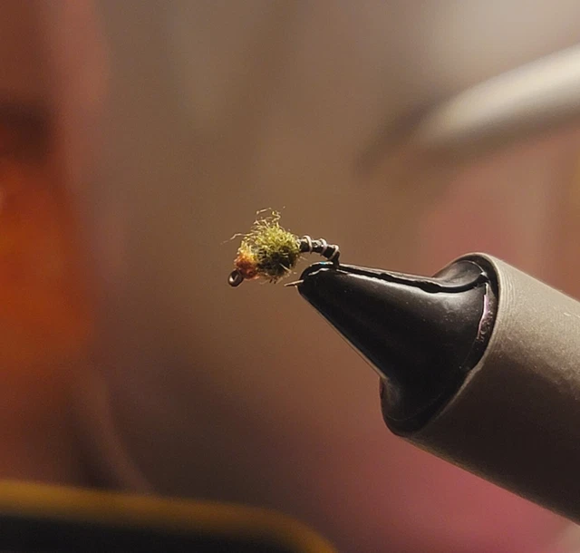 Zebra Midge - Black Olive Bead head #18 Fly Fishing Flies. High Quality Hooks