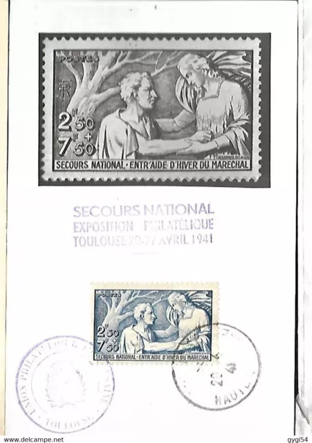 France Carte Maximum 27 Avril 1943 Secours National Cat yt n° 498