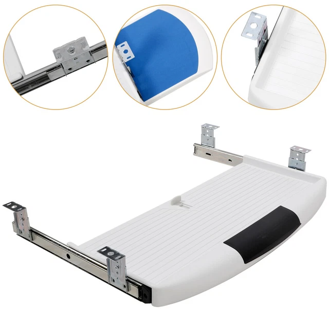 Support Clavier Ergonomique Réglable 360° - Tiroir Bureau Ordinateur, Plateau Clavier Inclinable, Charge 50kg