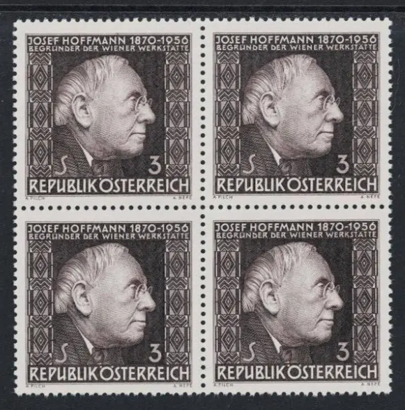 Österreich 1966  postfrischer Viererblock ANK 1235  "Dr. h. c. Josef Hoffmann"