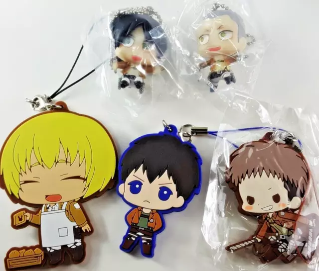 Attack on Titan Shingeki no Kyojin Mascot Figure Keychain Rubber Mascot set Eren