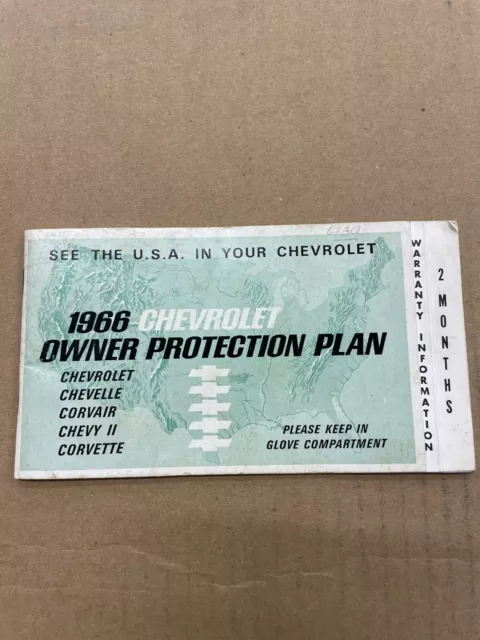 1966 Chevrolet Owner Protection Plan Booklet w/ Warranty "PROTECT-O-PLATE"