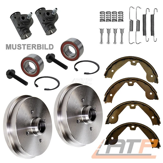 2x TAMBURO FRENO + GANASCE FRENO + ACCESSORI + MOZZI RUOTA POSTERIORE PER SEAT AROSA VW LUPO