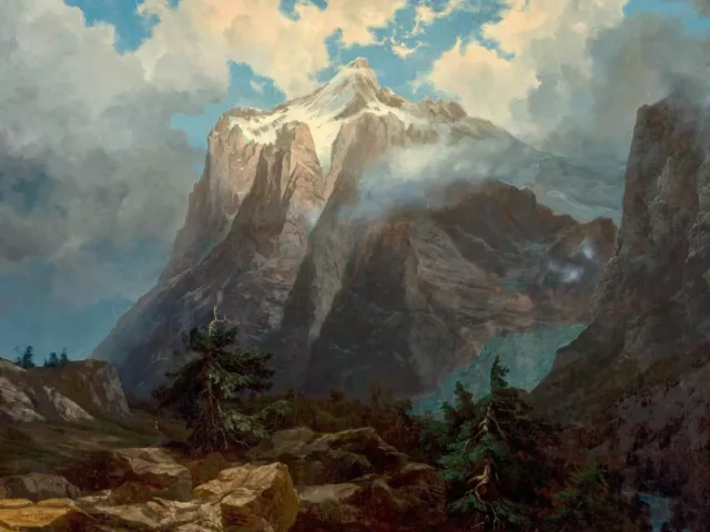 Mount Brewer from King's River Canyon, California by Albert Bierstadt