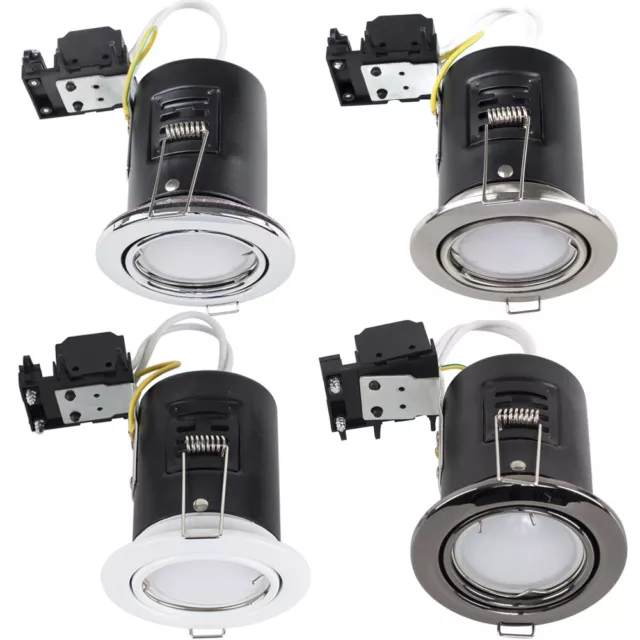 6 x Fire Rated Recessed LED GU10 Ceiling Downlight Spotlights Tiltable Lights