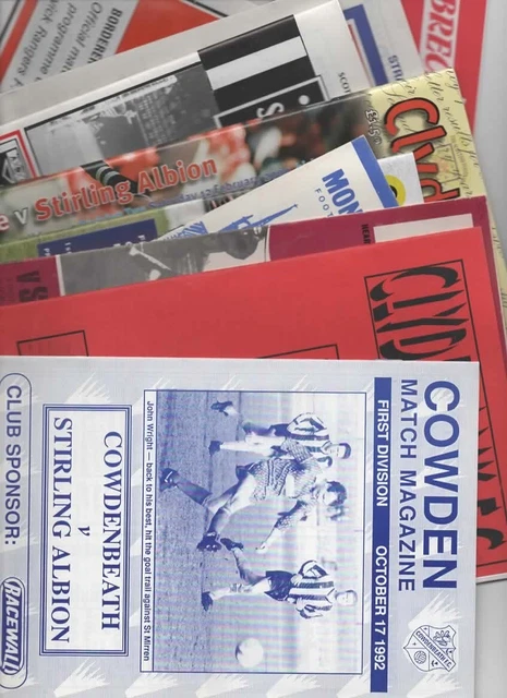 10 Stirling Albion Away Programmes 1971 - 2000 Scottish League Div 2 Listed 53