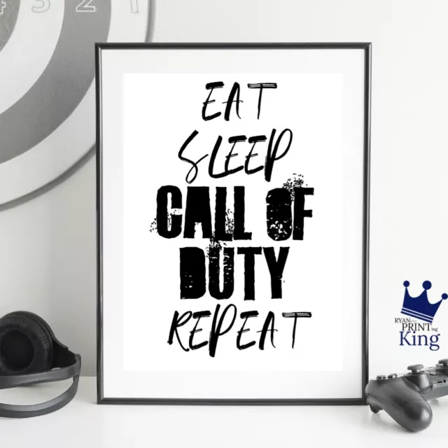 COD EAT SLEEP REPEAT gamer art A4 print Xbox PC ps4 Ps5 Gaming call Of Duty