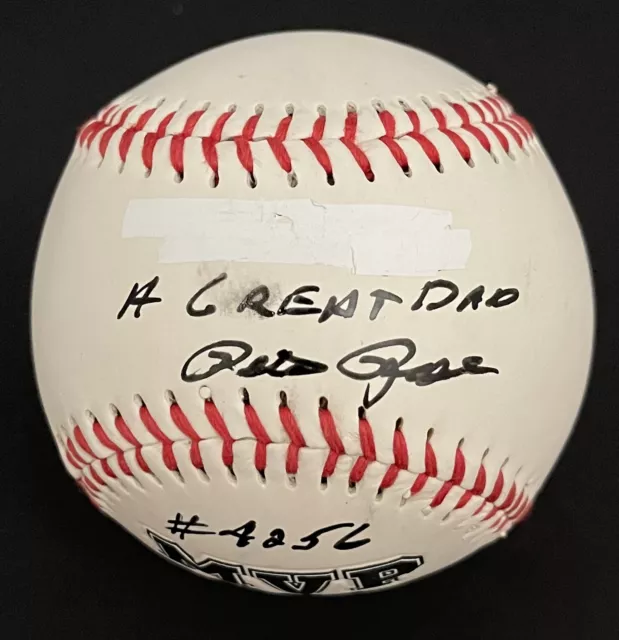 Pete Rose Signed MVP Baseball Autographed Inscriptions Cincinnati Reds AGD W/O