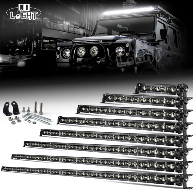 LED Work Light Bar Off Road 12V 6D Slim 8" 14" 20" 26" 32" 38" Inch For Car Spot