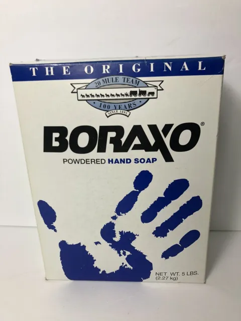 Caja de jabón de mano en polvo bóraxo 5 libras azul original hecha en EE. UU. descontinuada