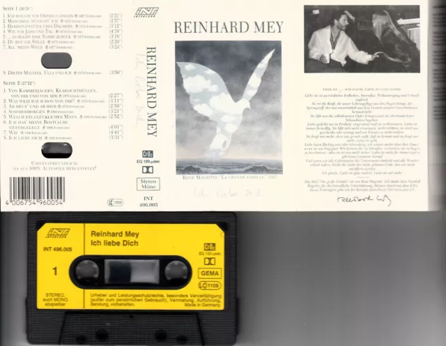 REINHARD MEY - Ich liebe dich 📼 MC Intercord Records 1983 sehr gut