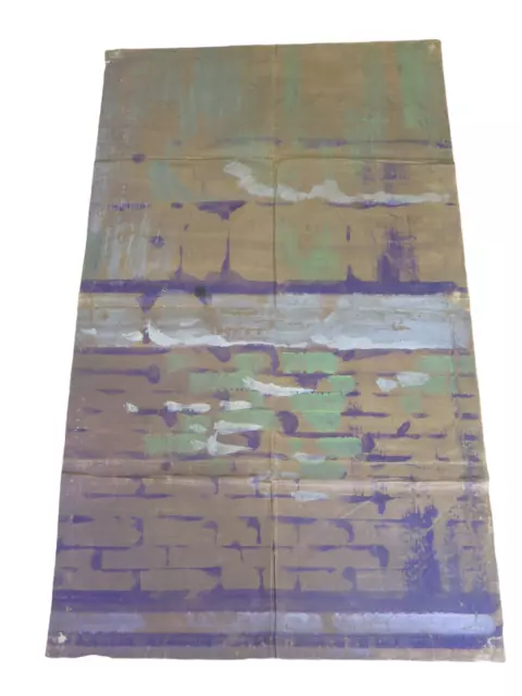 100x180 cm ANTICA SCENOGRAFIA FONDALE TEATRO DIPINTA MANO MURO GIARDINO CL2.48