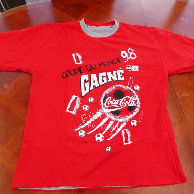 T-shirt Coca-Cola Coupe Du Monde Qatar 2022 - Rouge - Taille L - Neuf Homme