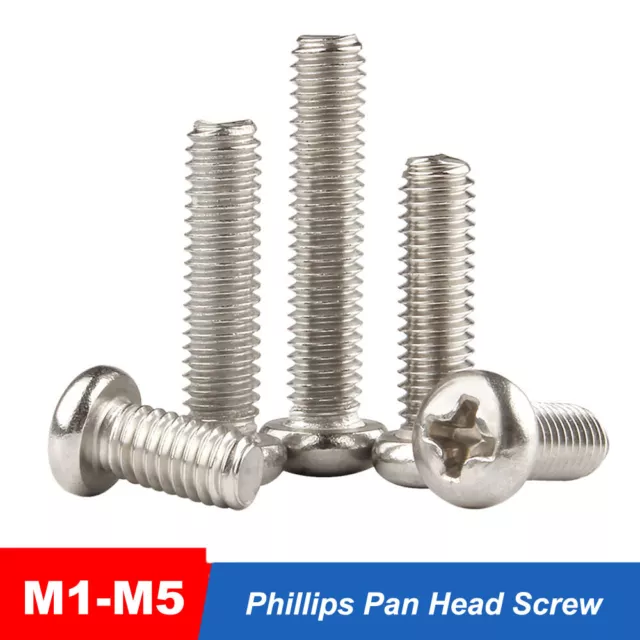 M1M1.2M1.4M1.6 M2 M3 M4 M5 Mini Small Micro Cross Phillips Pan Head Bolt Screw
