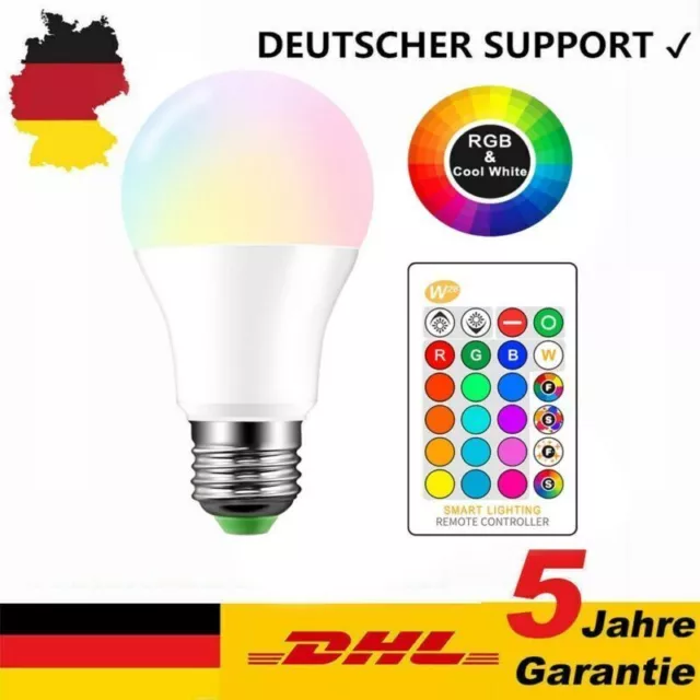 7/10W E27 RGB LED Birne Farbwechsel Lampe Glühbirne Licht mit Fernbedienung Bulb