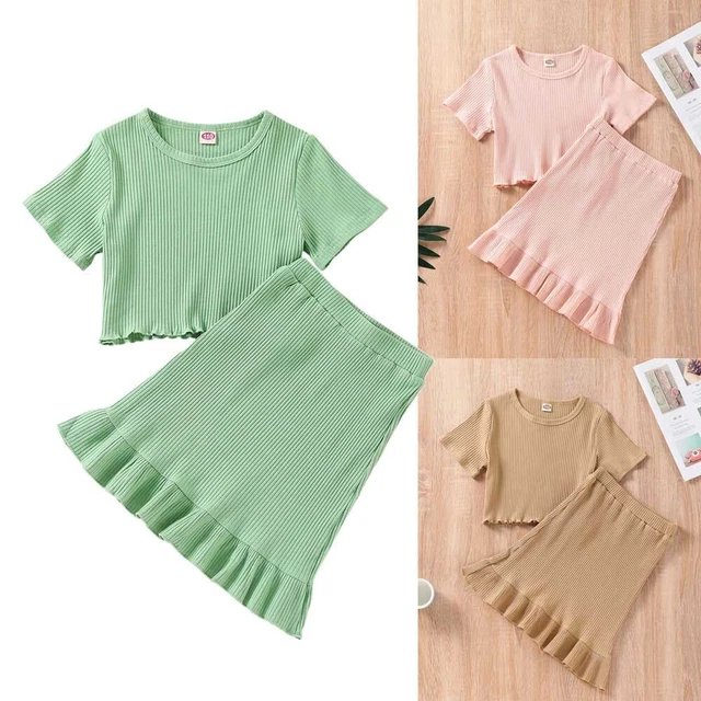 Gonne abito top arricciacapelli bambine bambine abiti set abiti estivi
