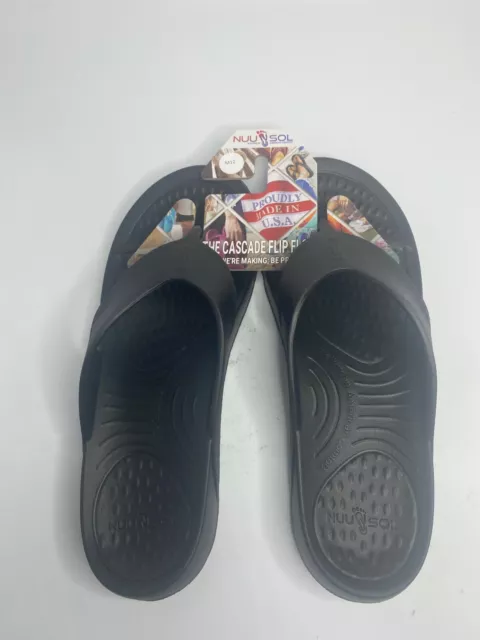 NUUSOL CASCADE Flip Flops Made in America Eclipse Black Men's 12 M US