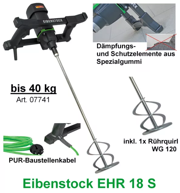 Eibenstock Rührwerk EHR 18.1 S Set +Rührquirl 120 Wendelrührer Rührgerät Rührer