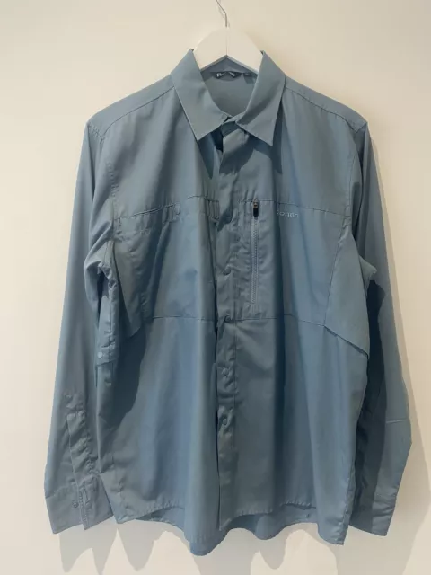 Rohan Bags Shirt Long Sleeve Medium Slate Grey Zip Pocket Vents Popper Closure