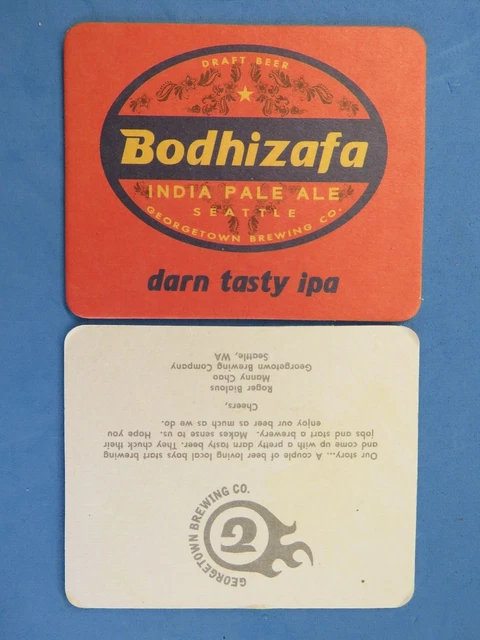 Beer Brewery Coaster ~ GEORGETOWN Brewing Bodhizafa IPA ~ Seattle, WASHINGTON
