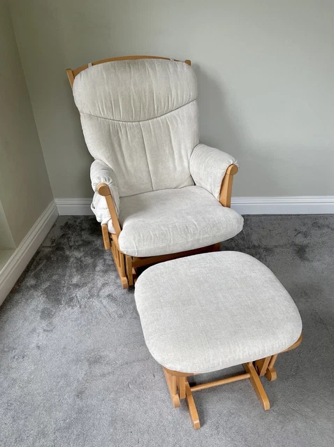 DUTAILIER GLIDING ROCKING NURSING FEEDING Chair With Gliding Stool