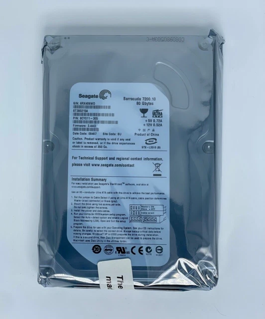 SEAGATE BARRACUDA 80 GB ATA Hard Drive ST380013A-RK Expand