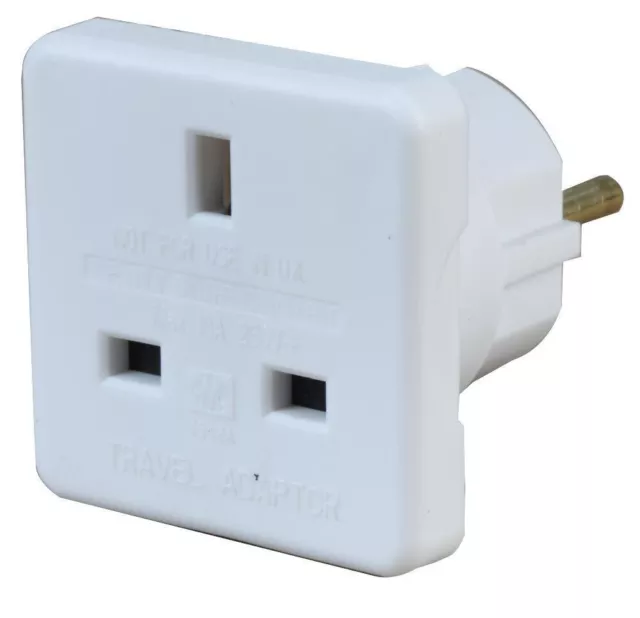 Travel Plug Adapter UK To EU Euro Europe European 2 Pin Adapter