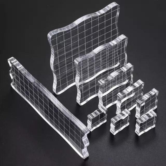 9 Pcs Acrylic Stamp Blocks, Clear Stamping Blocks, Transparent Acrylic Stamps St