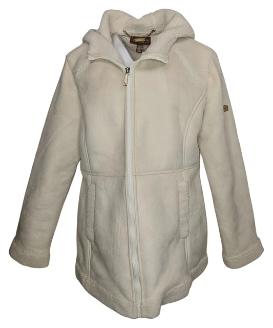 Koolaburra by UGG Women's Top Sz L Faux Suede Hooded Coat w/ Beige A545146