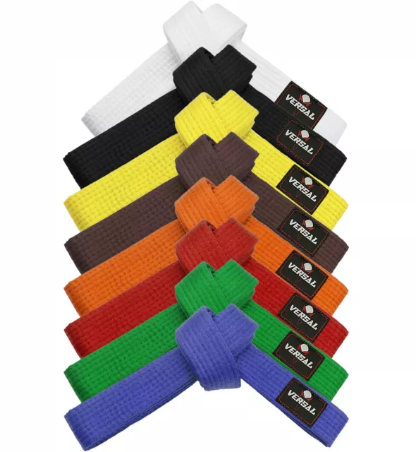 VERSAL Karate Belt Plain Coloured - Judo Teakwondo Martial Arts Multiple Colours