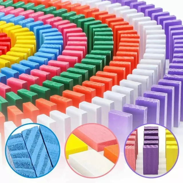 360 Dominosteine Bunte Bausteine Bauklötze Kinder Domino Holzklötze Spielzeug