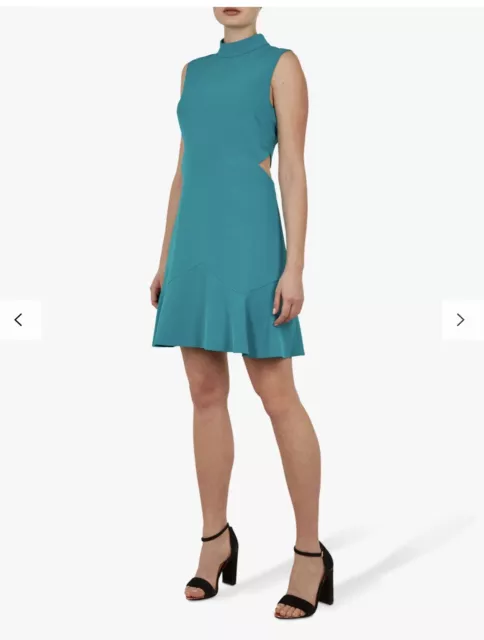 TED BAKER CUT Out Fluted Shift Dress Turquoise RRP 149 29.00 PicClick UK