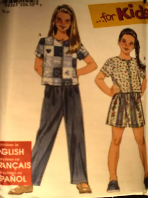 Uncut Vintage Simplicity Cartamodello 7665 Ragazze Pantaloni Pantaloncini a
